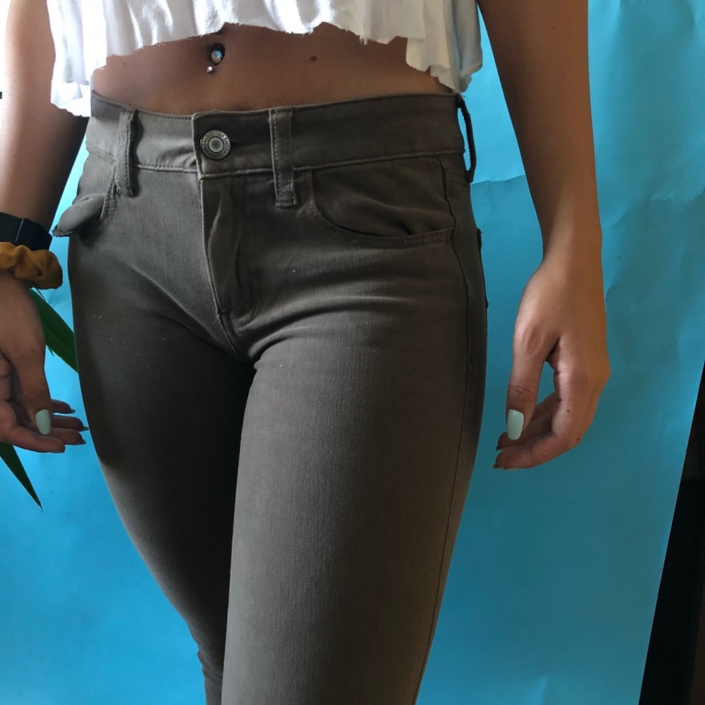 Tan skinny jeans